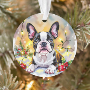 Ornamento Um Natal Doce de Boston Terrier