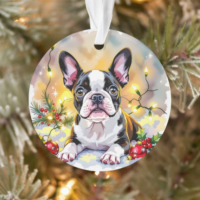Ornamento Um Natal Doce de Boston Terrier (Árvore)