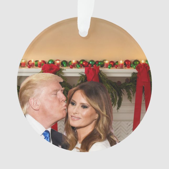 Ornamento Um Natal Trump: Donald e Melania (Frente)