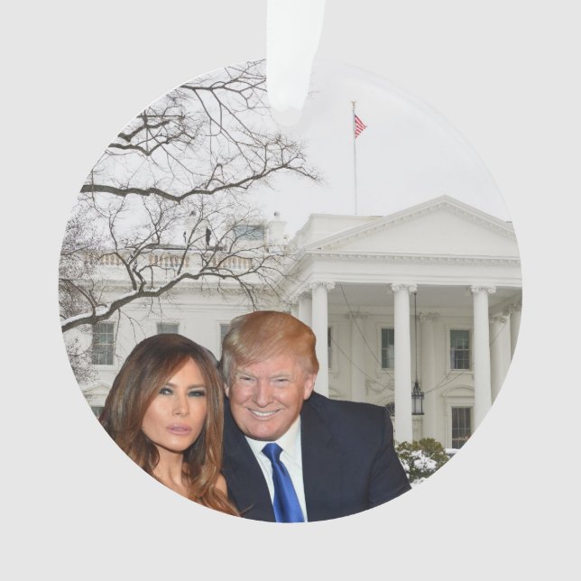 Ornamento Um Natal Trump: Donald e Melania (Frente)