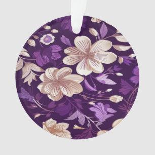 Ornamento Um padrão floral com fundo roxo