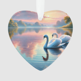 Ornamento Um par de pântanos a planar num lago sereno