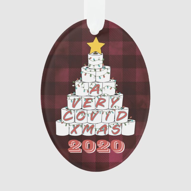 Ornamento Uma Árvore de Papel Toilet 2020 Muito COVID Xmas F (Frente)