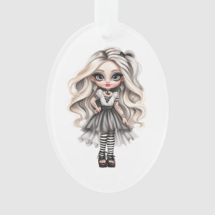 Ornamento Uma Coleção de Design de Halloween de Menina Fofa