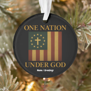 Ornamento Uma Nação Sob Deus Bandeira Patriótica Cristã