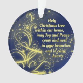 Ornamento Uma oração de árvore de Natal para a alegria e a p