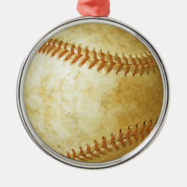 Ornamento Único de Árvore de Natal de Baseball (Frente)