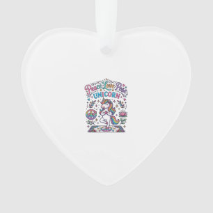 Ornamento Unicorn Paz Amor Pose Unicorn Fundo Branco S