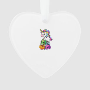 Ornamento Unicórnio Fofo & Caveiras Mortas. Camiseta Funny G