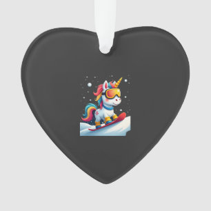 Ornamento Unicórnio no Snowboard - Esqui e Esportes de Inver