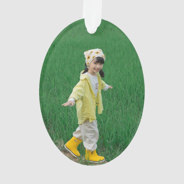 Ornamento Unique Acrylic Oval Ornament Featuring Your Image (Verso)
