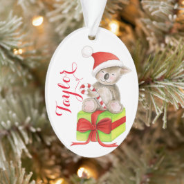 Ornamento Urso coala bonito, com etiqueta de presente person