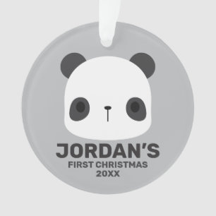 Ornamento Urso Panda Bonito com Nome Personalizado