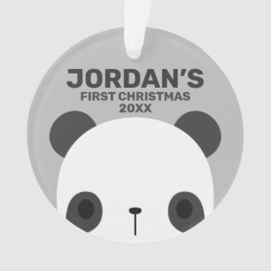 Ornamento Urso Panda Bonito com Nome Personalizado