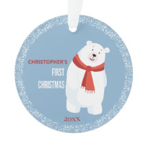 Urso Polar Azul, Cute, Primeiro Natal