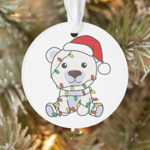 Ornamento Urso Polar de Natal Animais de inverno Ursos Polar