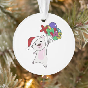 Ornamento Ursos Polares de Inverno de Neve de Natal Polonesa