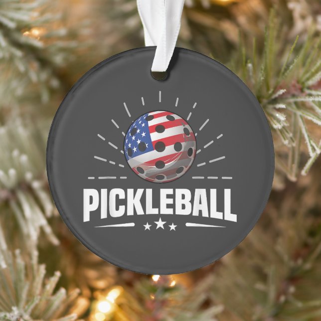 Ornamento US American Flag Pickleball Player (Árvore)