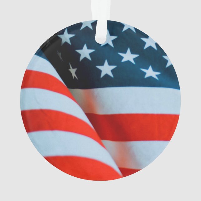 Ornamento USA American Flag Red White e Blue (Verso)