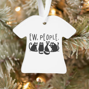 Ornamento Uw Pessoas Engraçadas Gatos Pretos