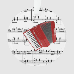 Ornamento Vamos Polka...acordeão vermelho,