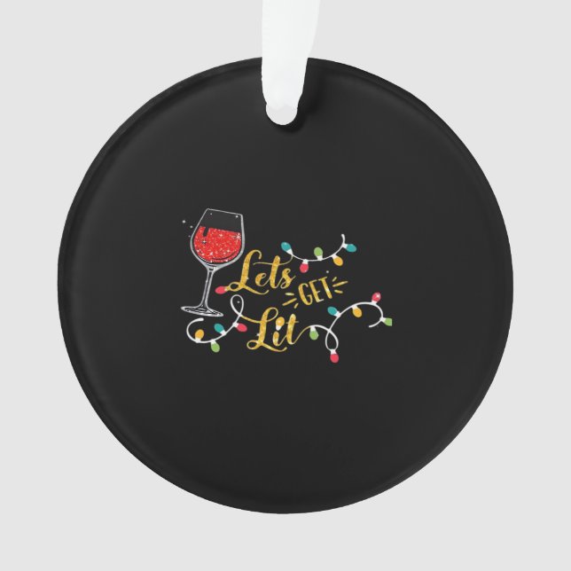 Ornamento Vamos Sai Vinho Vidros Luzes De Natal Drinki (Frente)