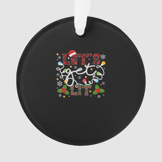 Ornamento Vamos Sair Papais noeis Bebendos Luzes de Natal (Frente)