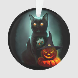 Ornamento Vampiro Gato e Mágico Pumpkin Halloween Surreal