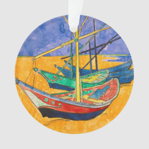 Ornamento Van Gogh Boats Impressionism Beach