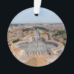 Ornamento Vaticano, Itália: Ruas. Vista aérea de Peter Squar<br><div class="desc">Vista aérea da Praça do Santo Peter em Vaticano e Roma - Itália.</div>