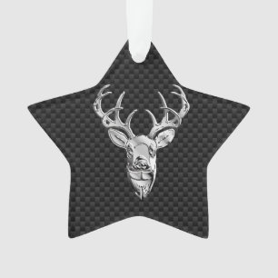 Ornamento Veado Prateado com Estilo de Fibra de Carbono