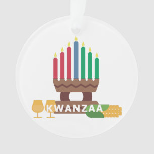 Ornamento velas kwanzaa felizes