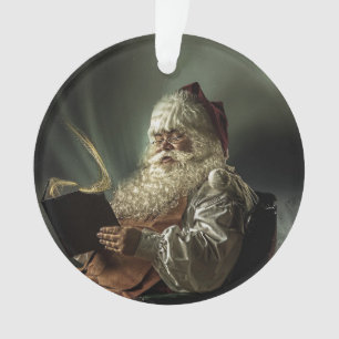 Ornamento Velha fotografia do Pai Natal, a magia do Natal