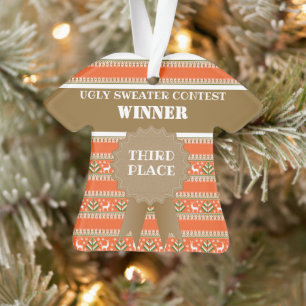 Ornamento Vencedor do Concurso de Sweater de Natal Feio