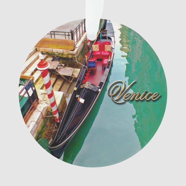 Ornamento Veneza, Italia (IT) - duas gôndola coloridas (Frente)