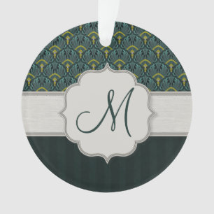 Ornamento Ventiladores e tiras de punho com teal com monogra