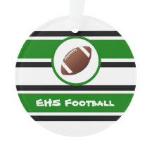 Ornamento verde e preto personalizado do futebol