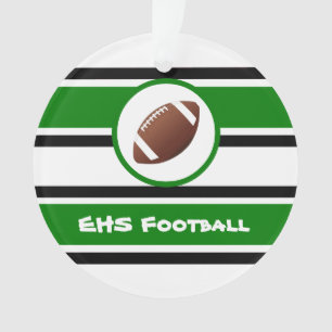 Ornamento verde e preto personalizado do futebol