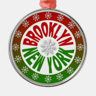 Ornamento verde vermelho de Brooklyn New York