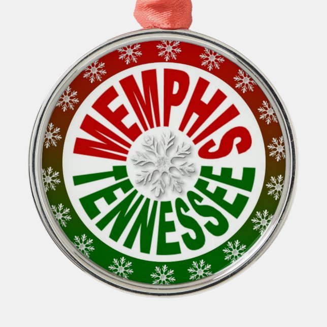 Ornamento verde vermelho de Memphis Tennessee (Frente)