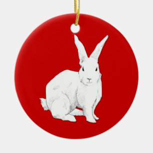 Ornamento vermelho de coelho