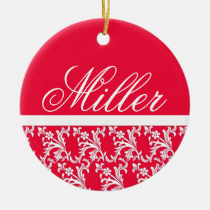 Ornamento vermelho do monograma