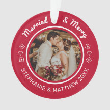 Vermelho Moderno Fotográfico casado e Feliz 2