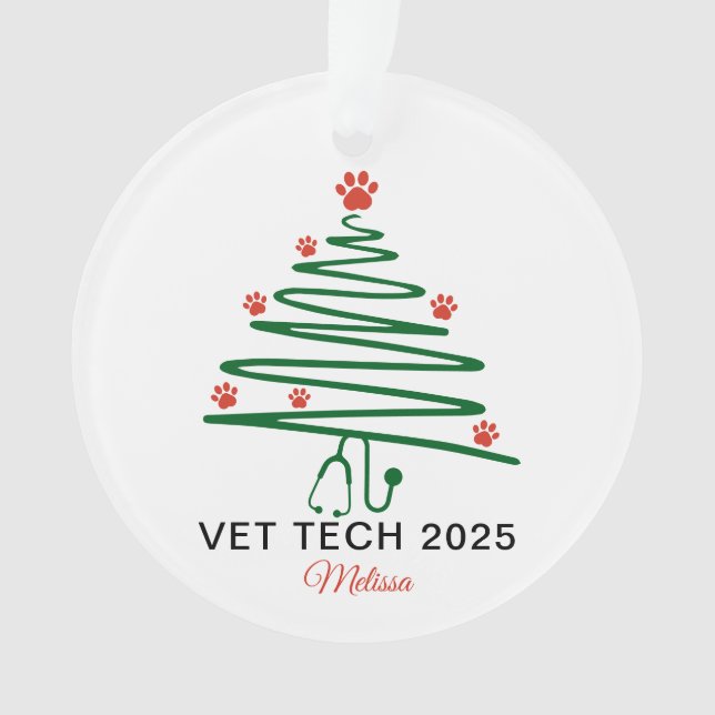 Ornamento Vet Tech Christmas Tree  (Frente)