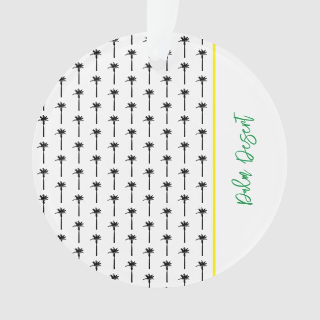 Ornamento Viagem de LOCALIZAÇÃO do Padrão da Árvore Palm Chi (Frente)
