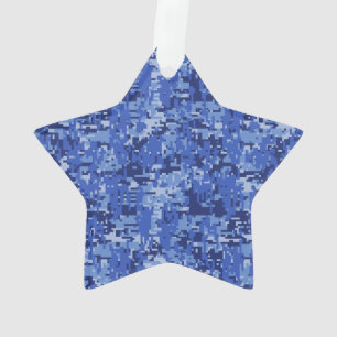 Ornamento Vibrant Blue Digital Camo Camouflage Texture