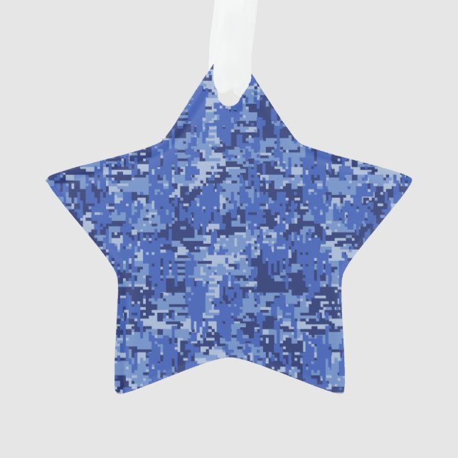 Ornamento Vibrant Blue Digital Camo Camouflage Texture (Verso)