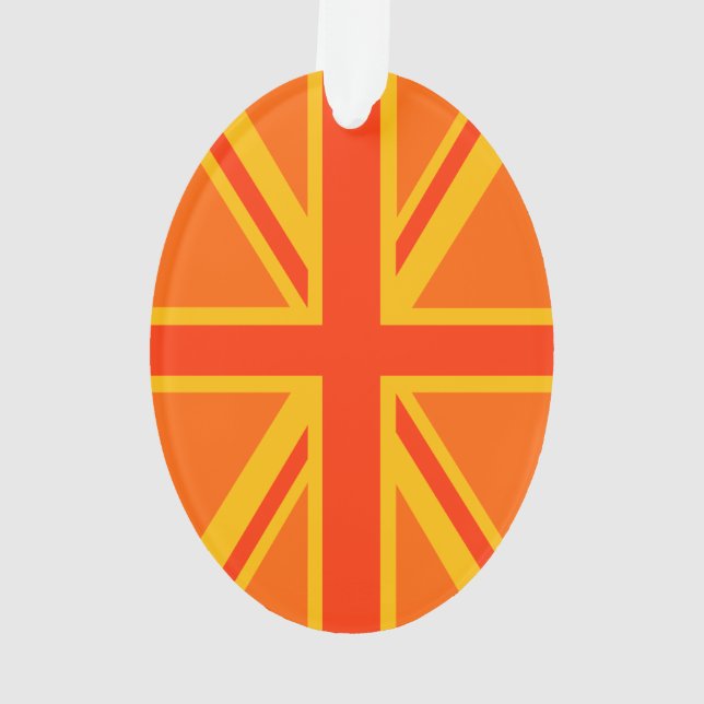 Ornamento Vibrant Orange Union Jack British Flag Swag (Verso)