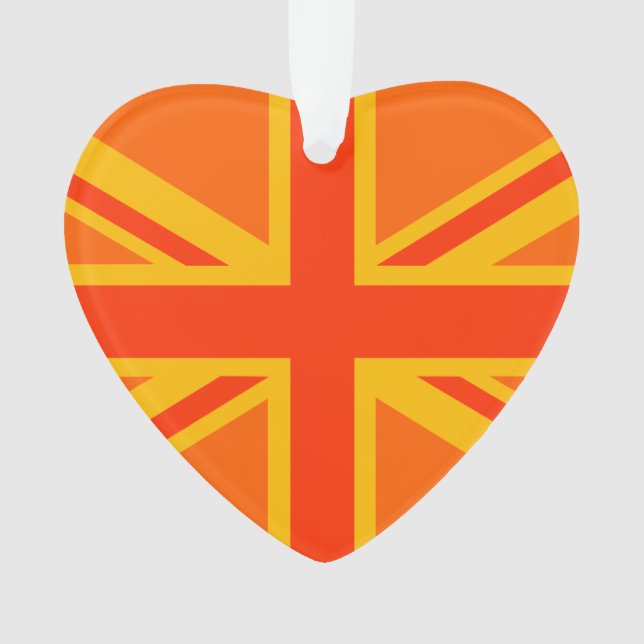 Ornamento Vibrant Orange Union Jack British Flag Swag (Frente)