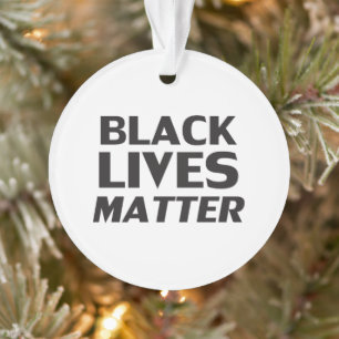 Ornamento Vidas Negras Importam Feriado de Natal branco pret